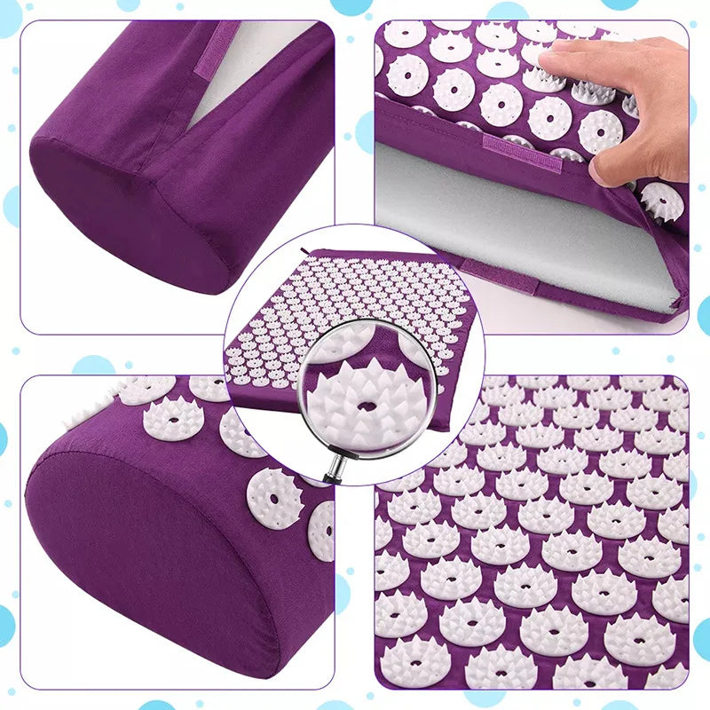 Yoga Massage Mat Acupressure Relieve Stress Back Cushion