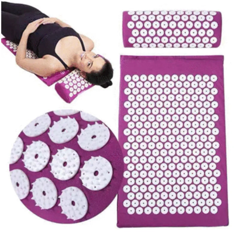 Yoga Massage Mat Acupressure Relieve Stress Back Cushion