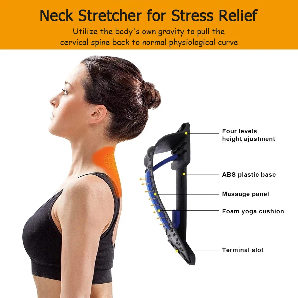 4 Level Neck Stretcher Adjustable Cervical Support Stretching